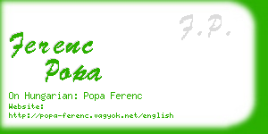 ferenc popa business card